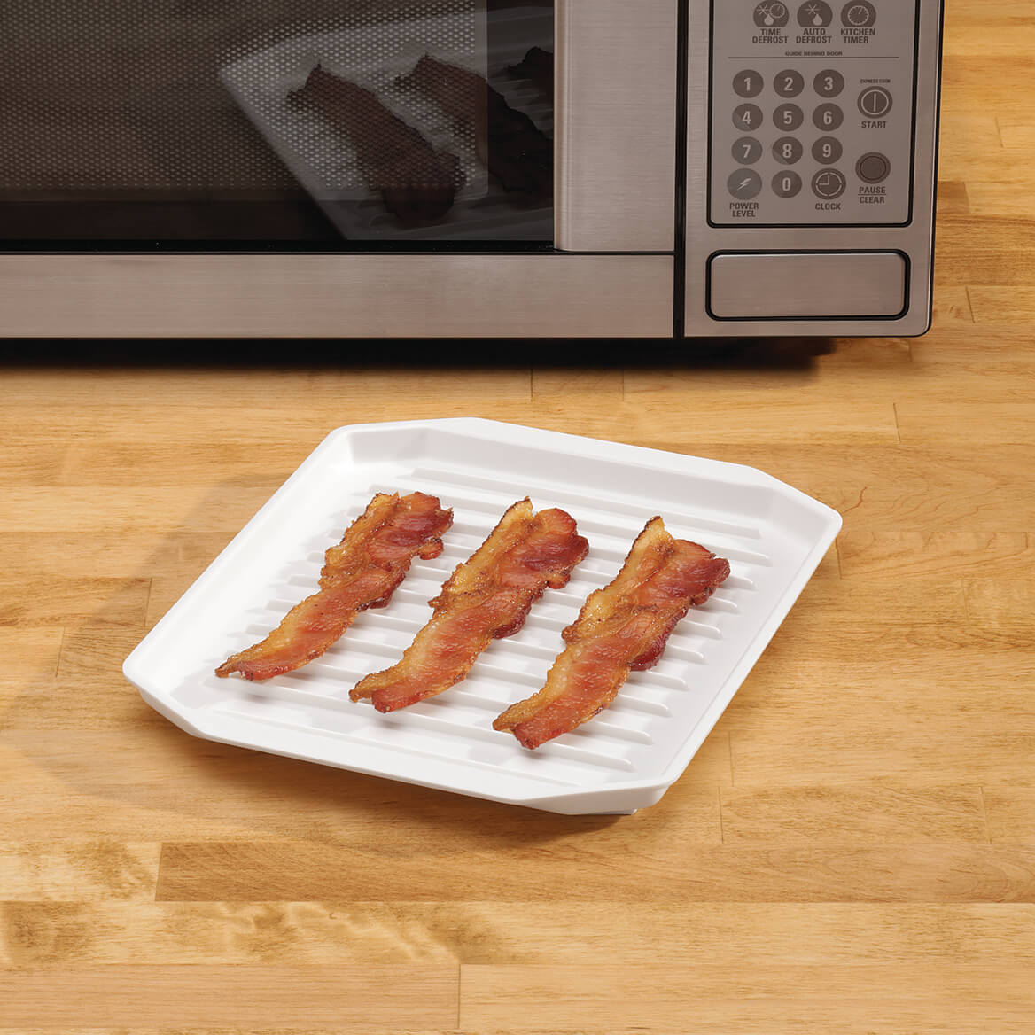 how long to defrost bacon in microwave