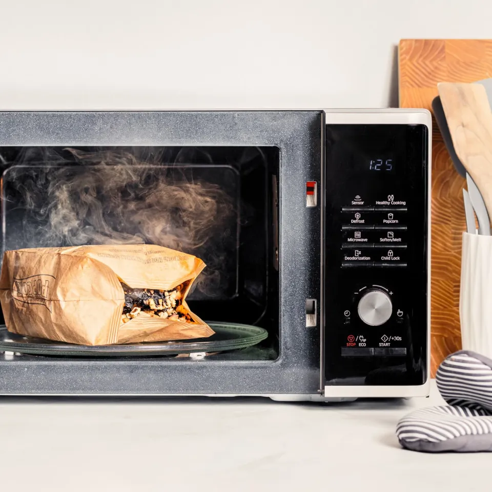 get rid of burnt microwave smell