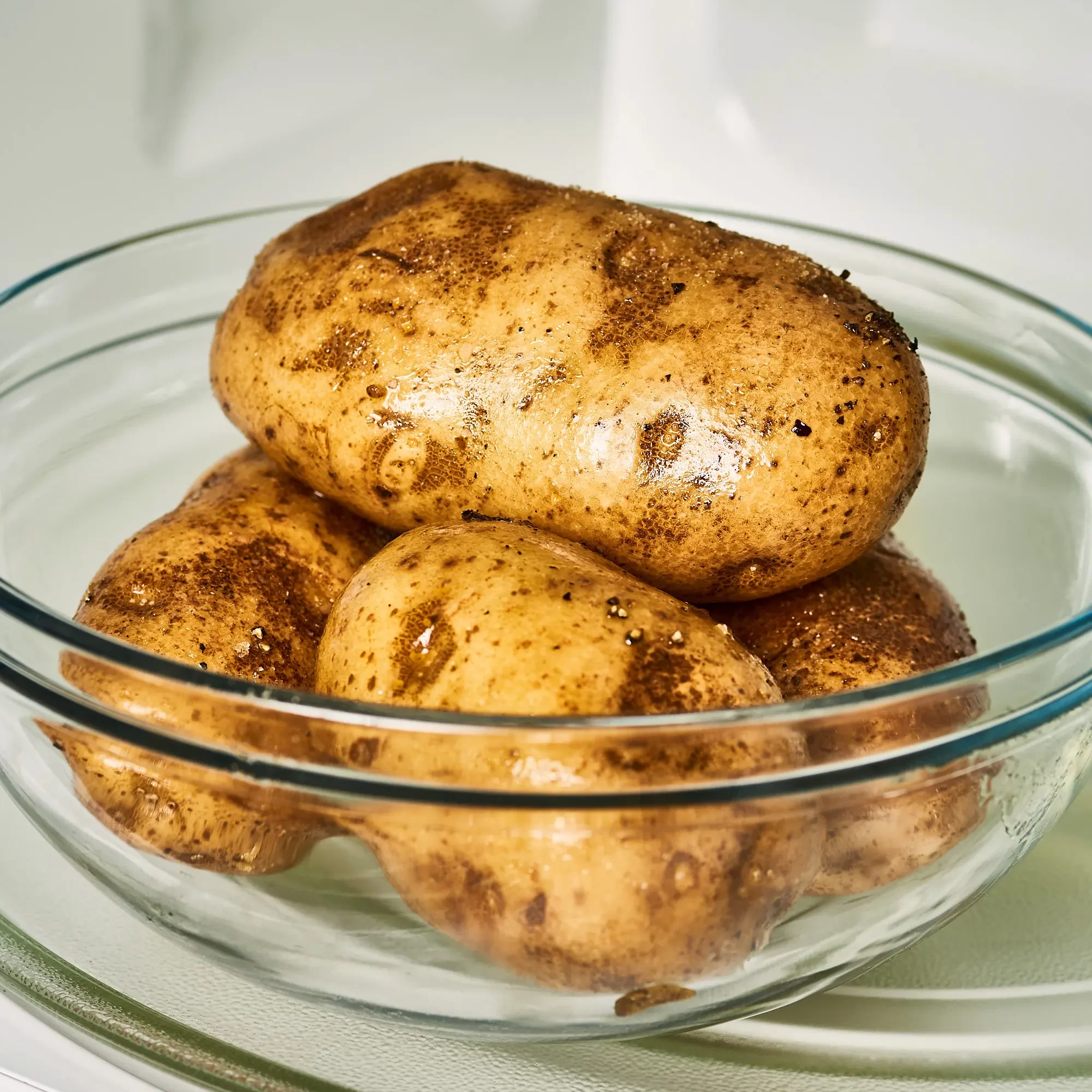 microwave two potatoes